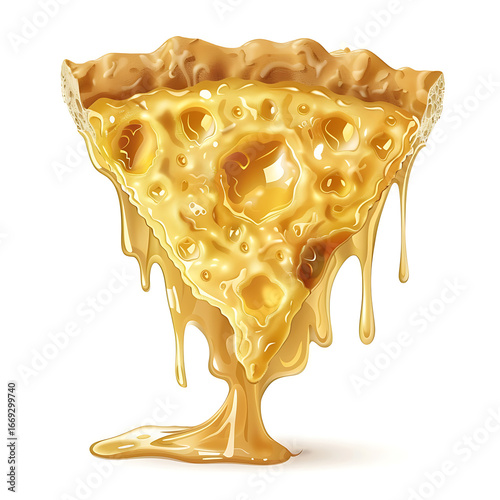 Melted Honeycomb Sculpture with Dripping Honey