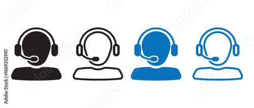 Customer service agent icons. isolated on white background for web design.