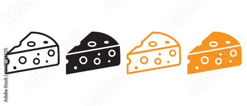 Cheese icon set. isolated on white background in different styles and colors.