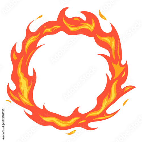 2d ring of flame effect on transparent background
