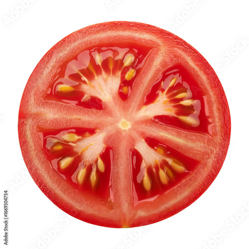 Wallpaper Mural Close-Up of Fresh Red Tomato Slice Showing Seeds and Pulp Torontodigital.ca