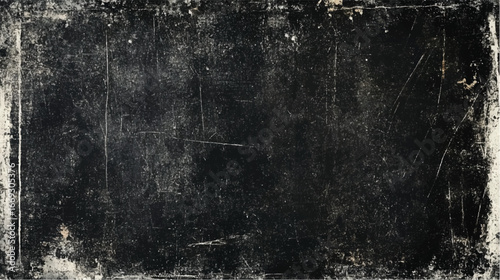 Vintage grunge frame texture. Distressed black border background. Rough old surface design for graphic illustration.