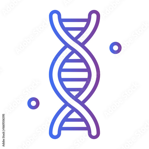 Stylized vector illustration of a DNA molecule structure. Symbol of genetics, heredity, and life science research