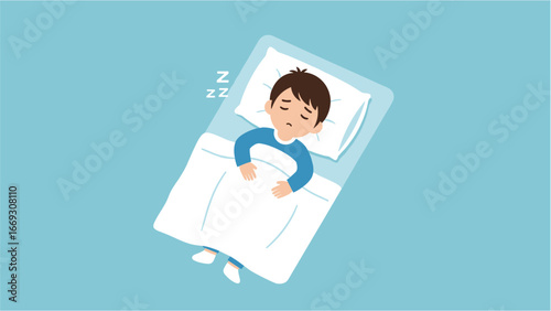 Flat illustration of A Child's Peaceful Sleep