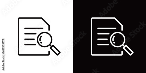 書類と虫眼鏡のアイコン
