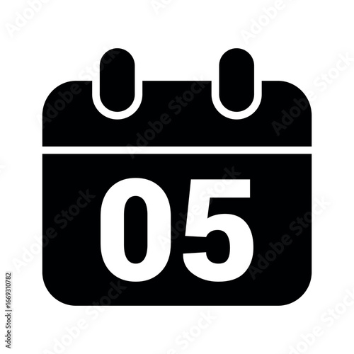 Calendar Icon With Number 05 date