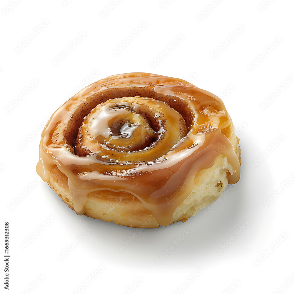 Fototapeta premium Cinnamon Roll with Caramel Glaze