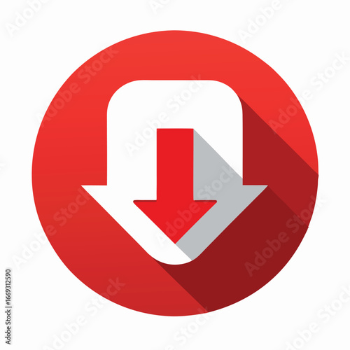 Rounded Download Button – Minimalist Vector Design