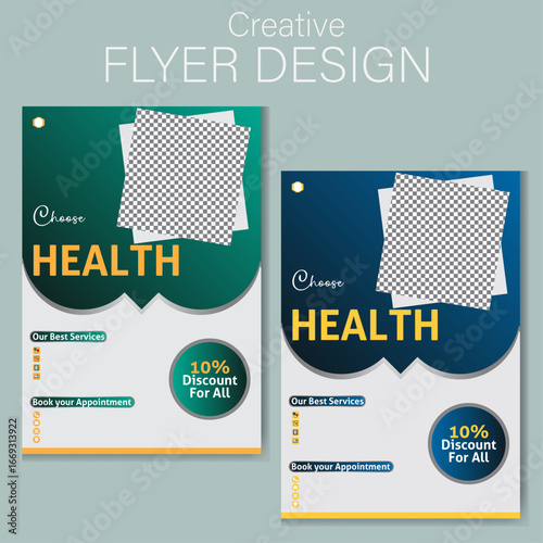 Simple and premium clinic or medical service flyer design template for print and social media which can Increase business and customer attraction.