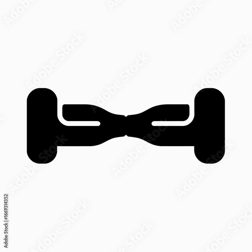 Silhouette of Hoverboard on White Background