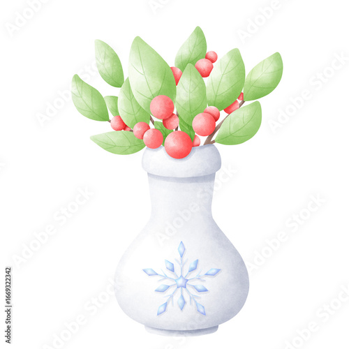 vase with berry
