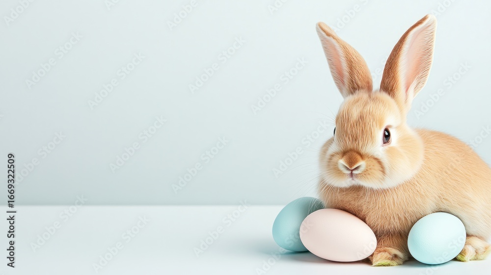 Obraz premium Easter bunny with pastel eggs