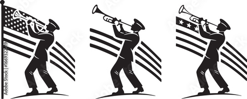 USA military army soldiers with weapon at war. Army soldier or veteran in attack with helicopter. American independence or memorial day vector silhouette background with pride, honor and security icon