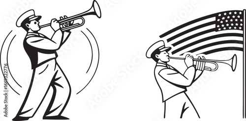 USA military army soldiers with weapon at war. Army soldier or veteran in attack with helicopter. American independence or memorial day vector silhouette background with pride, honor and security icon