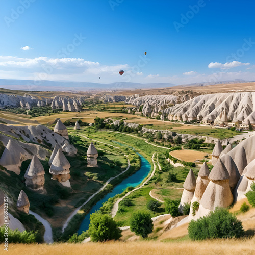 Beautiful landscape glimpse of Cavusin in Cappadocia