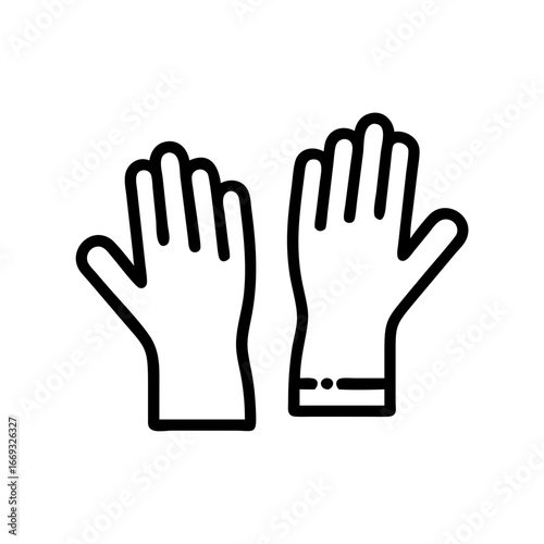 Latex Gloves Icon for Web and Graphic Design
