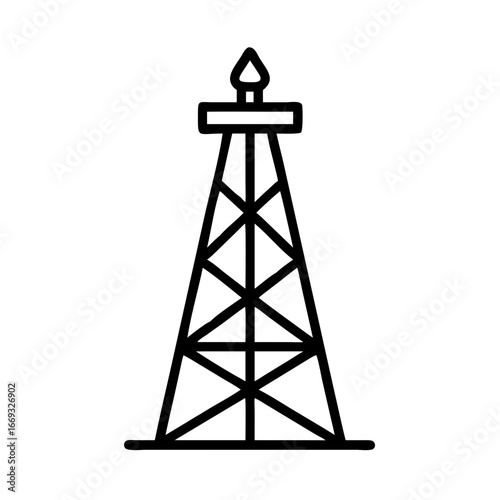 Oil Extraction Tower Icon for Web and Graphic Design