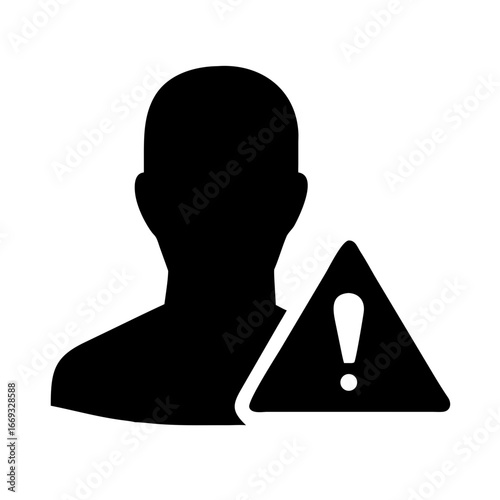 Silhouette Alert Icon for Web and Graphic Design