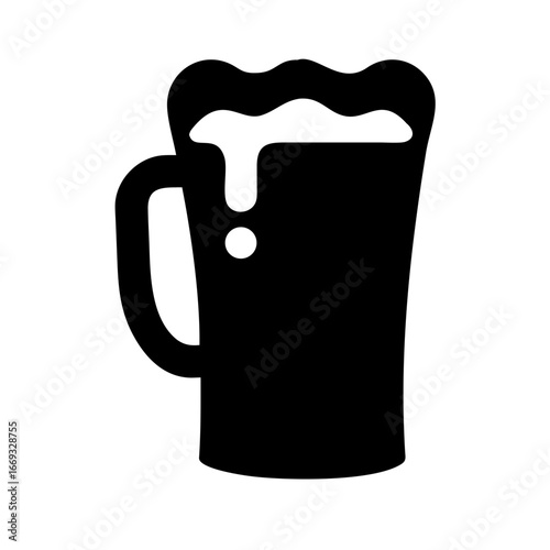 Silhouette Beer Glass Icon for Web and Graphic Design