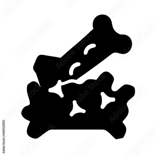 Silhouette Bone Waste Icon for Web and Graphic Design