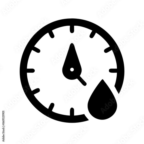 Silhouette Clock With Oil Droplet Icon for Web and Graphic Design