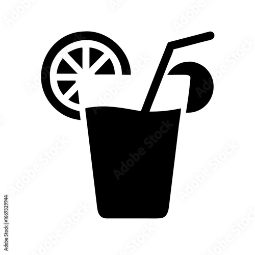 Silhouette Cocktail Icon for Web and Graphic Design