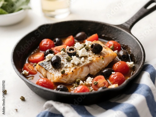 Skillet Fish with Cherry Tomatoes & Olives
