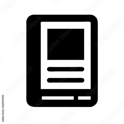 Silhouette Ereader Book Icon for Web and Graphic Design