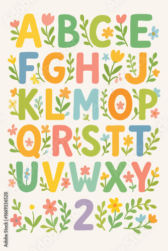 Floral Alphabet and Number Two.