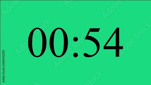 1 Minute Countdown Timer with Digital Display, Blue Screen
Modern 4K Countdown Timer for Presentations, Events, and Live Streams
Minimalist Countdown Timer: 60 Seconds with Smooth Animation
green back