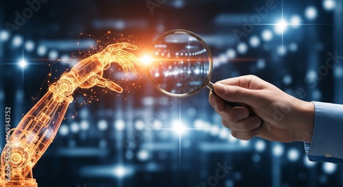 Examine robotic innovation with a magnifying glass for future tech insights