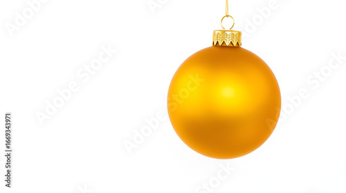 yellow christmas ball, isolated on white background