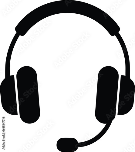 Headphones with Microphone Icon