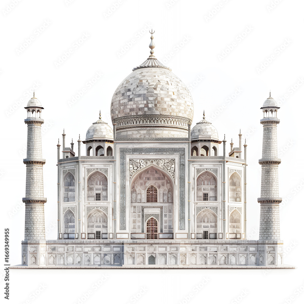 Obraz premium taj mahal agra india with png white background isolated