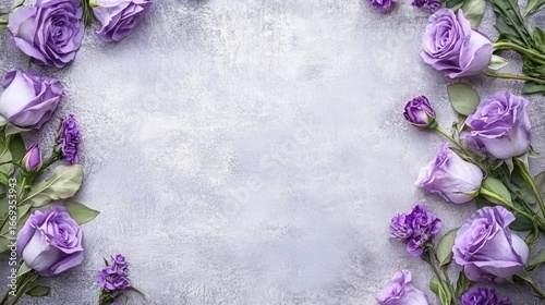Purple floral arrangement border