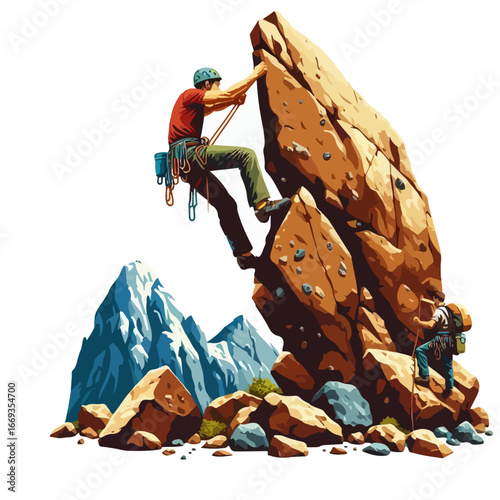 vector illustration of rock climbing sport 