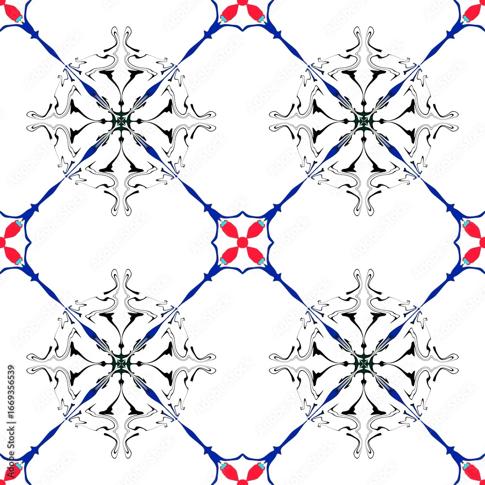 Seamless pattern with black and green glazed tiles Seamless pattern with black and green glazed tiles