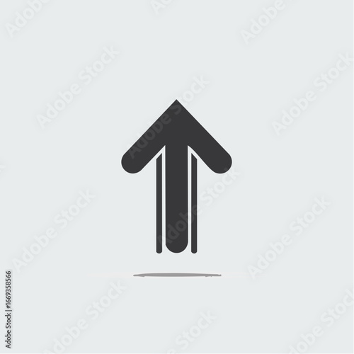 Simple upward arrow icon, indicating direction, progress, or advancement on a light background.