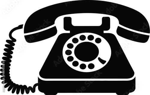 Vintage rotary telephone communication device rotary dial