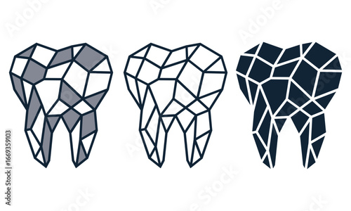 abstract tooth logo. Diamond tooth Logo design icon vector template
