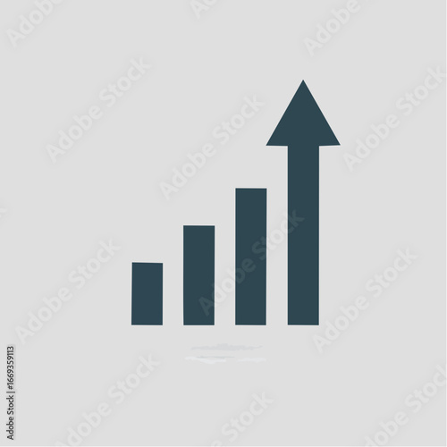 Bar graph showing upward growth trend.
