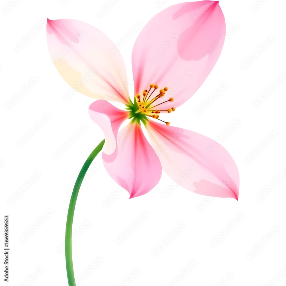 Fototapeta premium Elegant Watercolor Pink Bloom Art