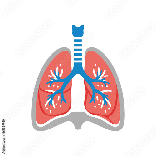 Human Lungs Vector Icon for Medical Use