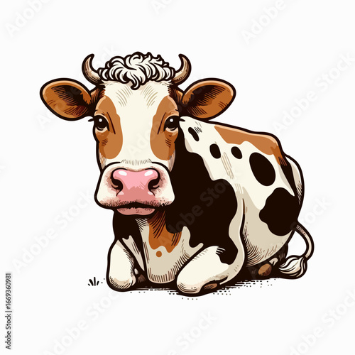 vector illustration of cow