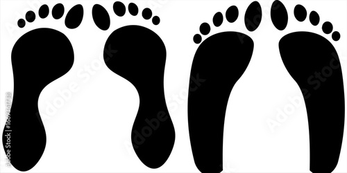  foot icon set, print. Vector illustration.