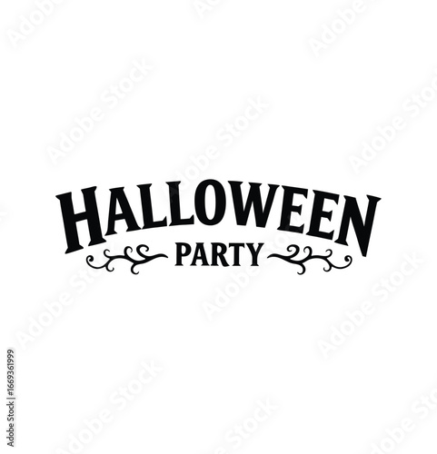 Halloween Party Typography T Shirt Design
