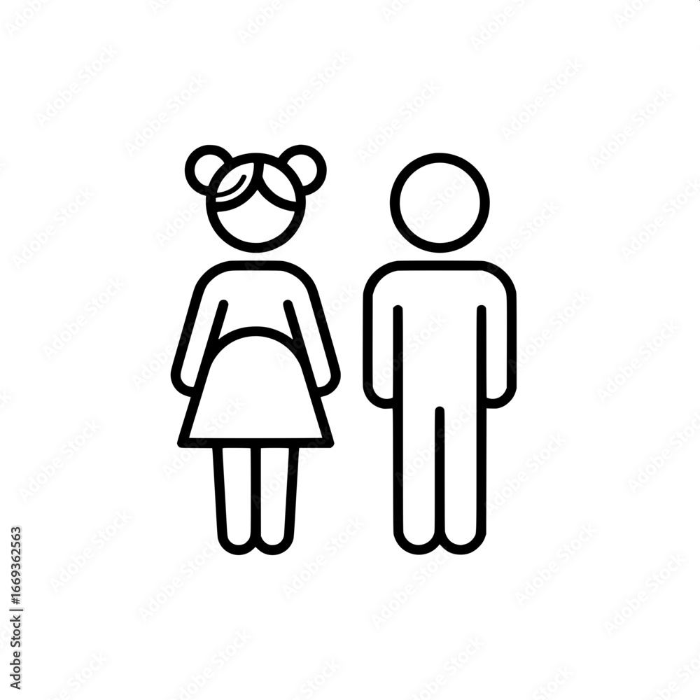 Fototapeta premium Pregnant Woman and Man Family Planning Icon - 1000006237