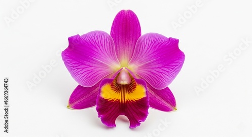 Exotic orchid flower on white background, vivid colors