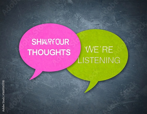 Two speech bubbles with messages