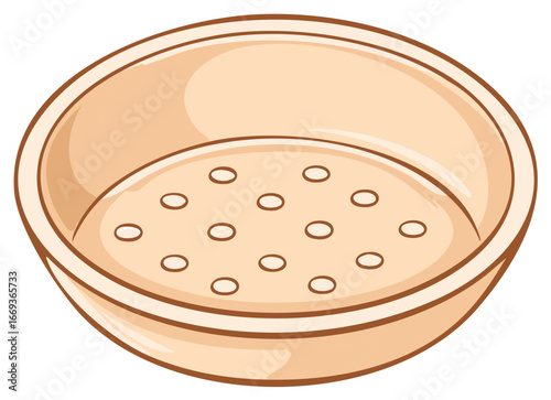 Vector illustration of an empty bamboo steamer basket for Asian cuisine